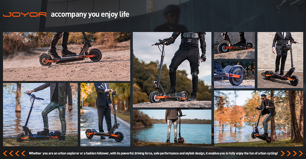 Joyor S10-S-Z Foldable Electric Scooter 1000W*2 Motor 60V 18AH Battery 10-inch Off-road Tires 25km/h Max Speed 77km Range
