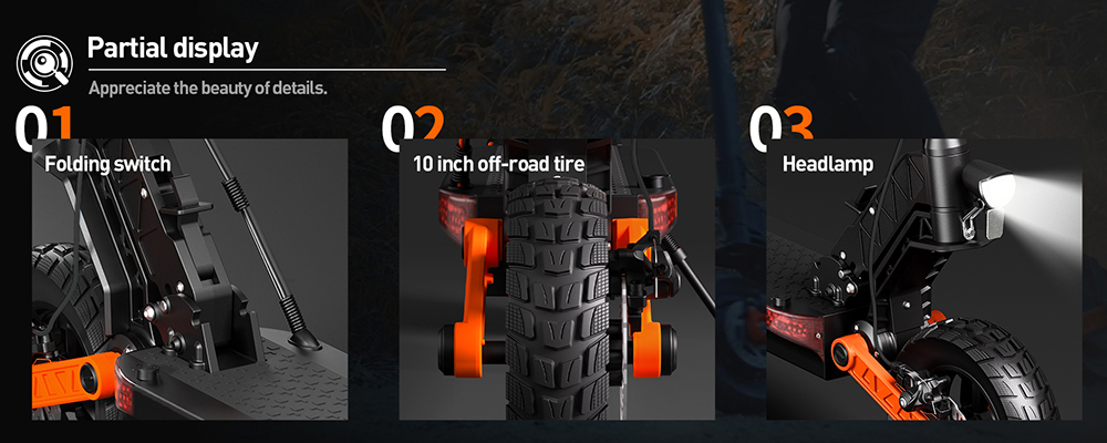 Joyor S10-S-Z Foldable Electric Scooter 1000W*2 Motor 60V 18AH Battery 10-inch Off-road Tires 25km/h Max Speed 77km Range