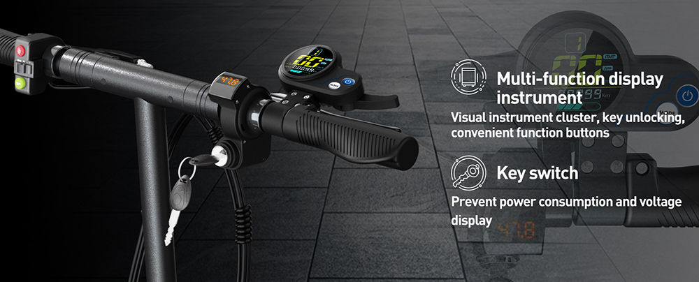 Joyor Y6-S Electric Scooter with Seat 500W Motor 48V 18Ah Battery 10 inch Tire 25km/h Max Speed 60km Range Front