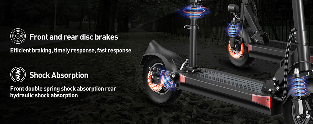 Joyor Y6-S Electric Scooter with Seat 500W Motor 48V 18Ah Battery 10 inch Tire 25km/h Max Speed 60km Range Front