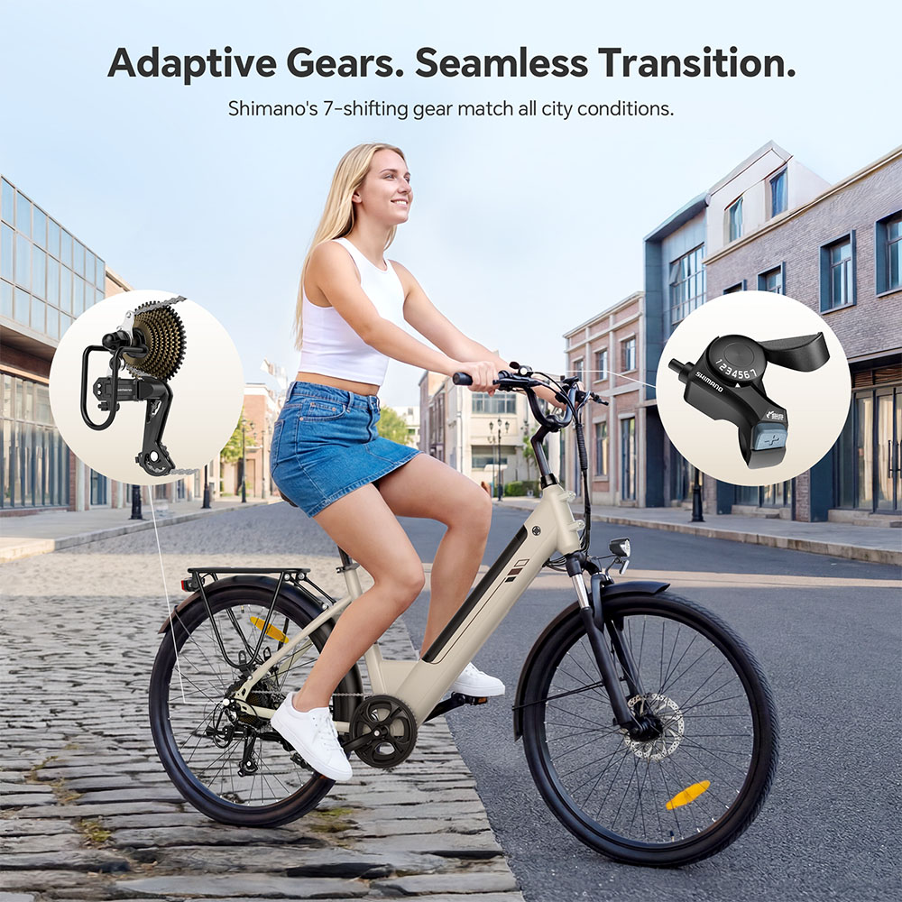 J2 ST Grey EU Plug Step-Thru 26in 36V15 6Ah 250W E-Bike