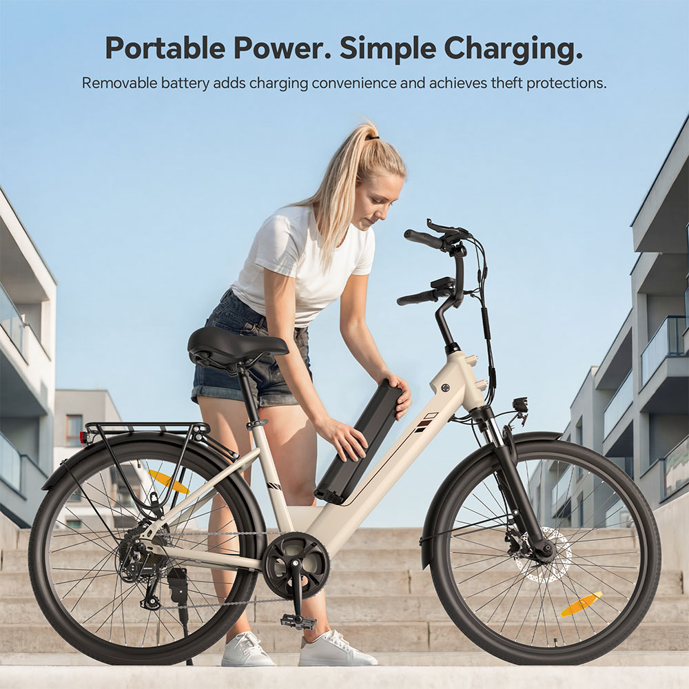 J2 ST Grey EU Plug Step-Thru 26in 36V15 6Ah 250W E-Bike
