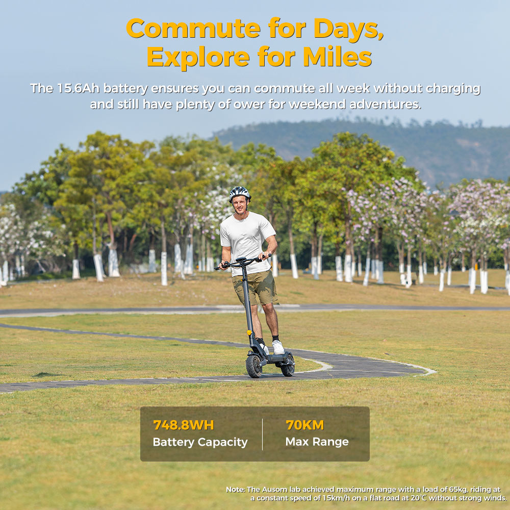 Ausom L2 Dual Motor E-Scooter with Enhanced Suspension and All-Terrain Tires