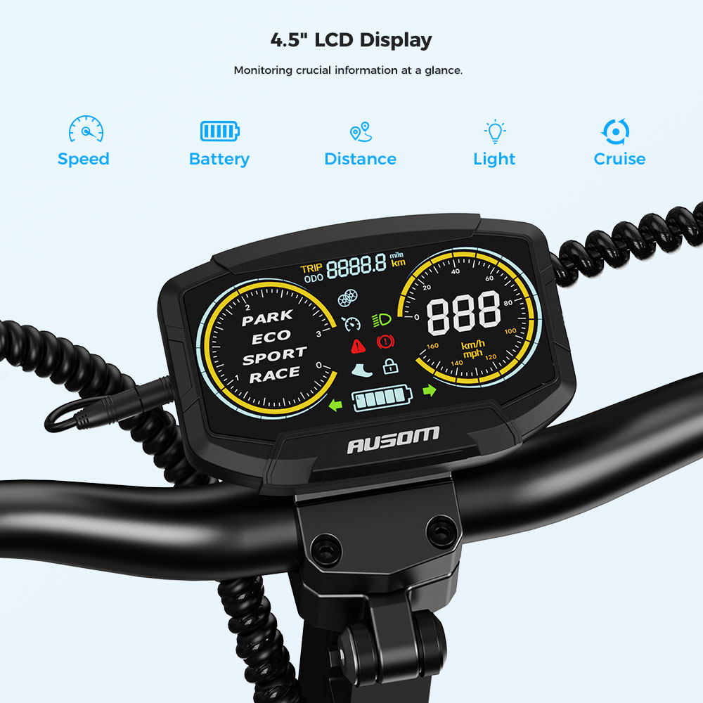 Ausom L2 UK Plug Black Electric Scooter with Enhanced Suspension