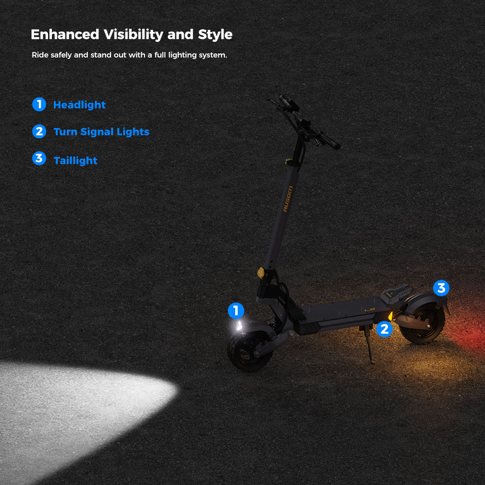 Ausom L2 UK Plug Black Electric Scooter with Enhanced Suspension