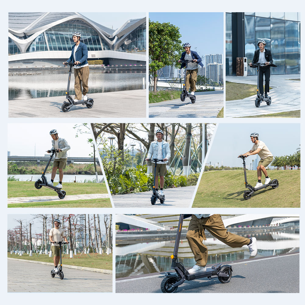 Ausom L2 UK Plug Black Electric Scooter with Enhanced Suspension