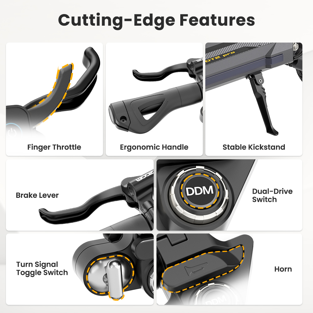 Ausom DT2 Pro UK Plug Black Electric Scooter