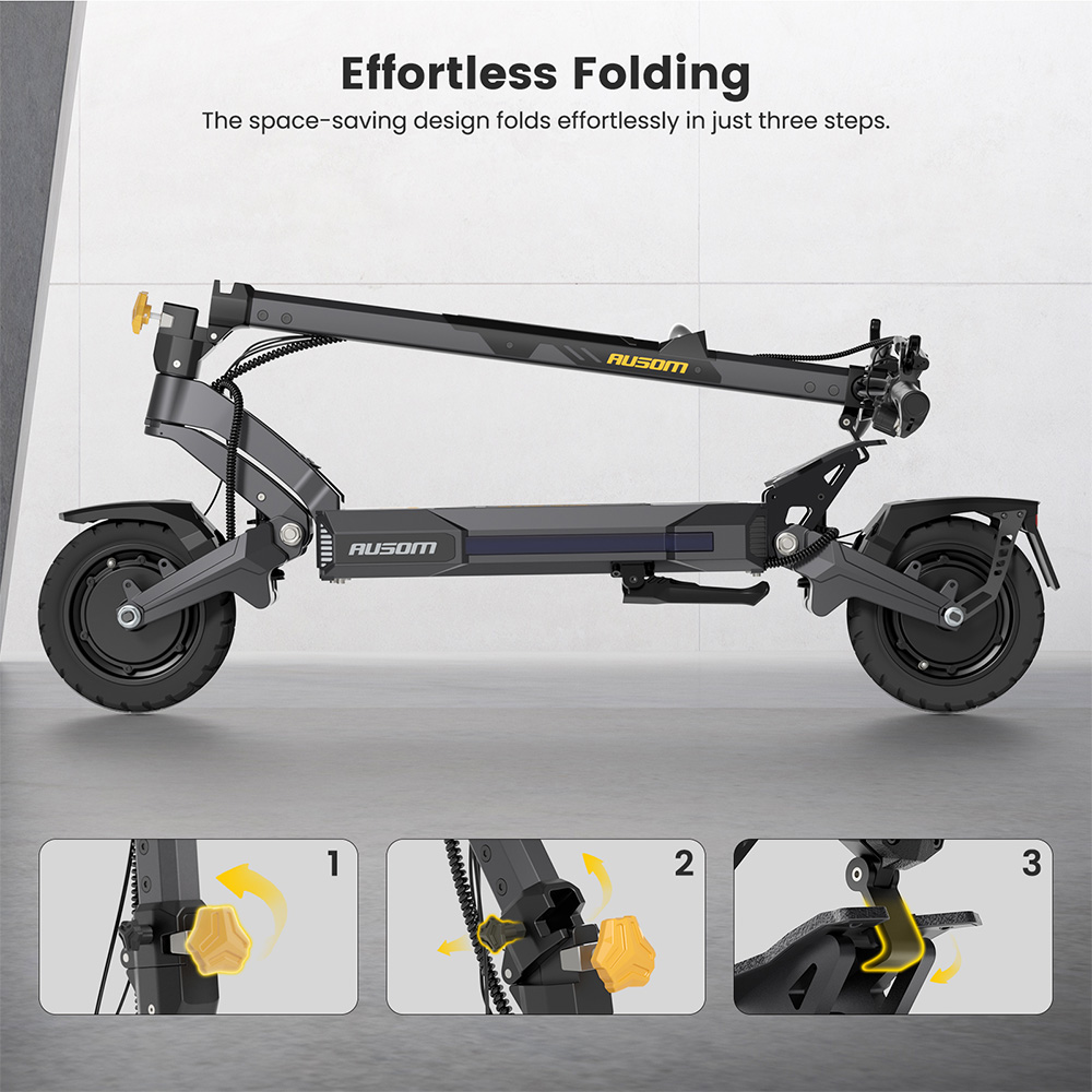 Ausom DT2 Pro UK Plug Black Electric Scooter