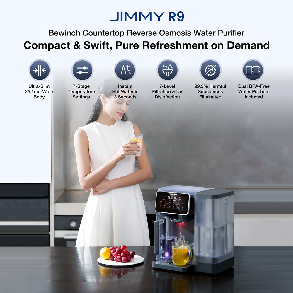 JIMMY R9 Countertop Reverse Osmosis Water Purifier  7 Stage Purification with Remineralization