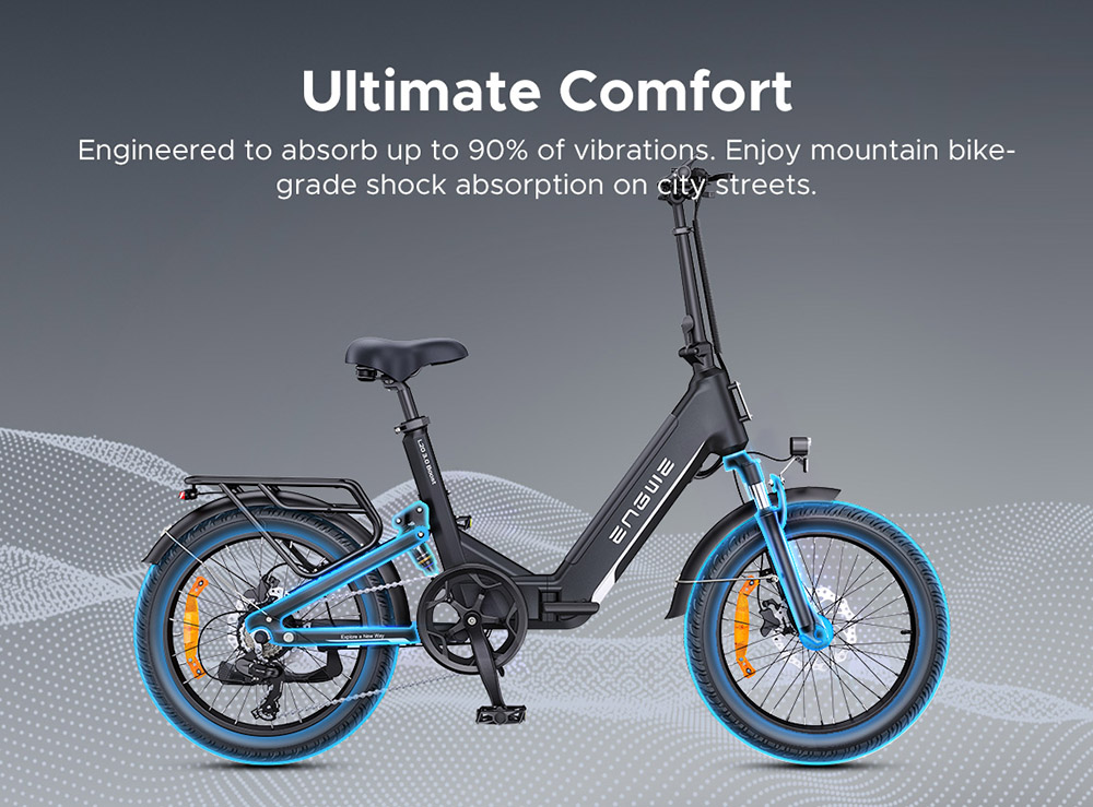ENGWE L20 3 0 Boost Electric Bike  250W Motor  48V 13 5Ah Battery  20*3 0 inch Tire  135km Max Range  Hydraulic Brakes  Full Su