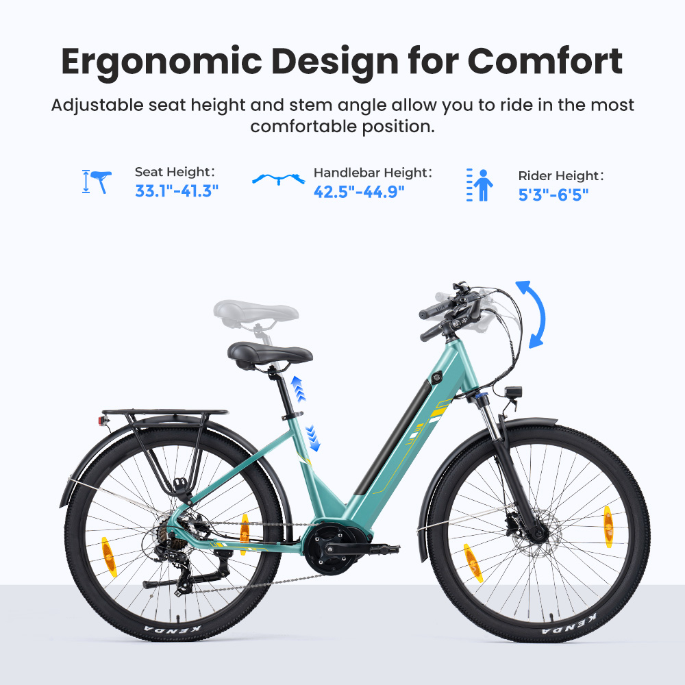Urbano 3 Teal EU Plug Step-Thru 27 5in 36V13Ah 250W E-Bike