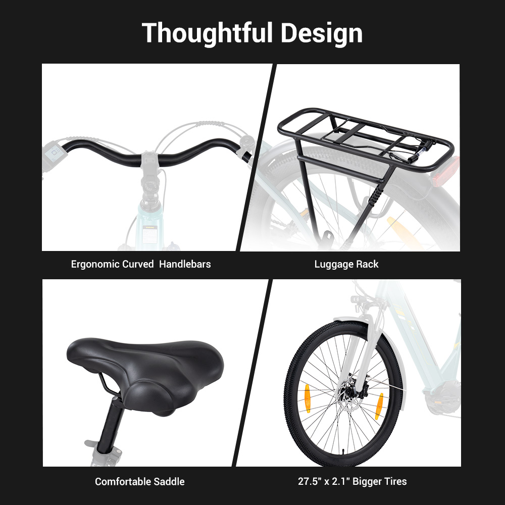 Urbano 3 Teal EU Plug Step-Thru 27 5in 36V13Ah 250W E-Bike