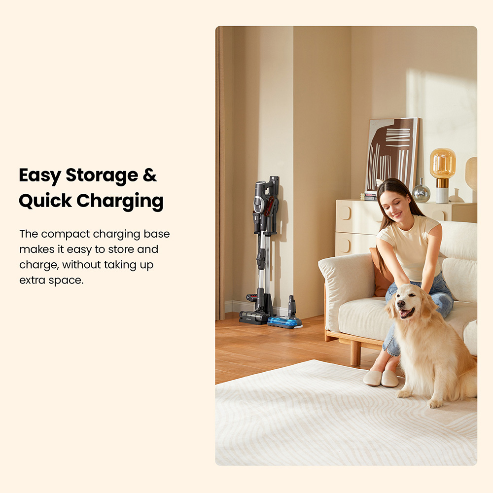 JIMMY JV9 Pro Aqua Cordless Vacuum Cleaner  160AW Suction Power  Up to 65min Runtime  500ml Water Tank  Gray - EU Plug