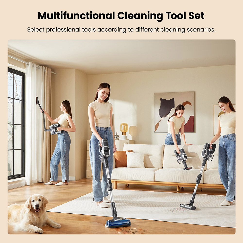JIMMY JV9 Pro Aqua Cordless Vacuum Cleaner  160AW Suction Power  Up to 65min Runtime  500ml Water Tank  Gray - EU Plug