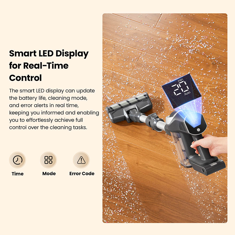 JIMMY JV9 Pro Aqua Cordless Vacuum Cleaner  160AW Suction Power  Up to 65min Runtime  500ml Water Tank  Gray - EU Plug
