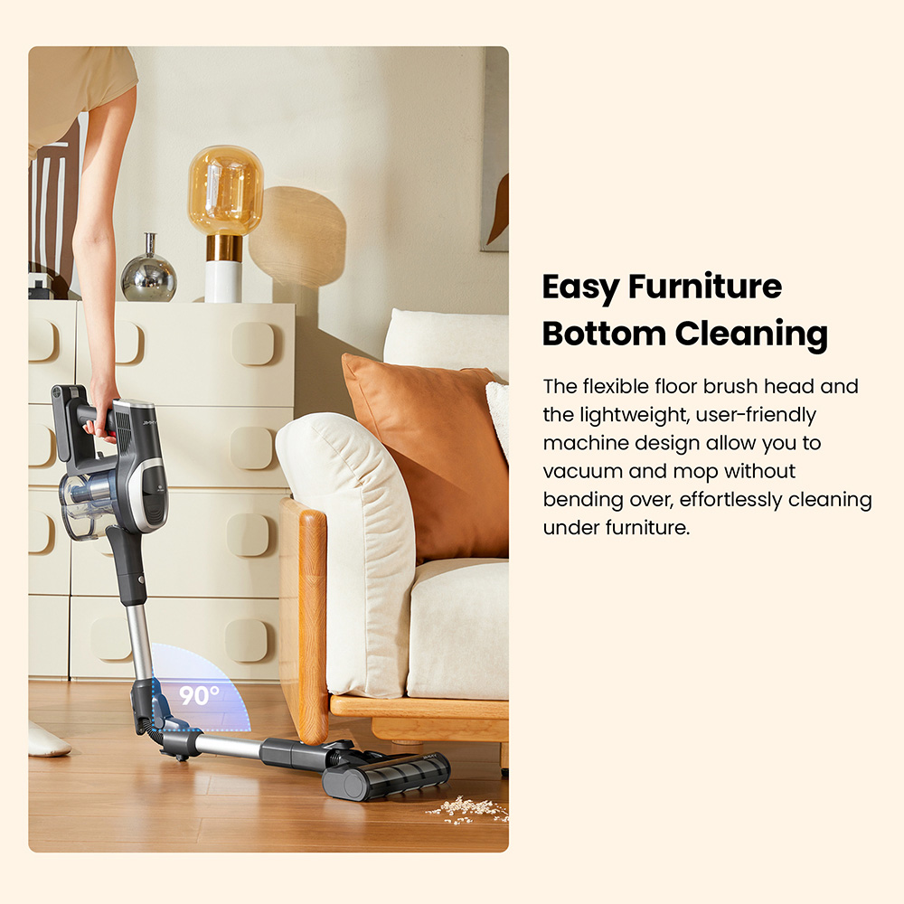 JIMMY JV9 Pro Aqua Cordless Vacuum Cleaner  160AW Suction Power  Up to 65min Runtime  500ml Water Tank  Gray - EU Plug