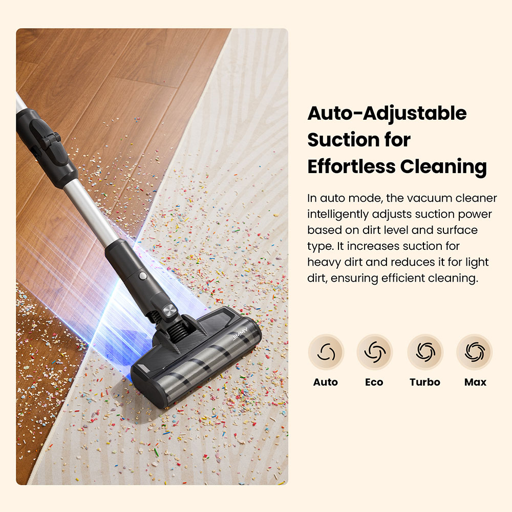 JIMMY JV9 Pro Aqua Cordless Vacuum Cleaner  160AW Suction Power  Up to 65min Runtime  500ml Water Tank  Gray - EU Plug