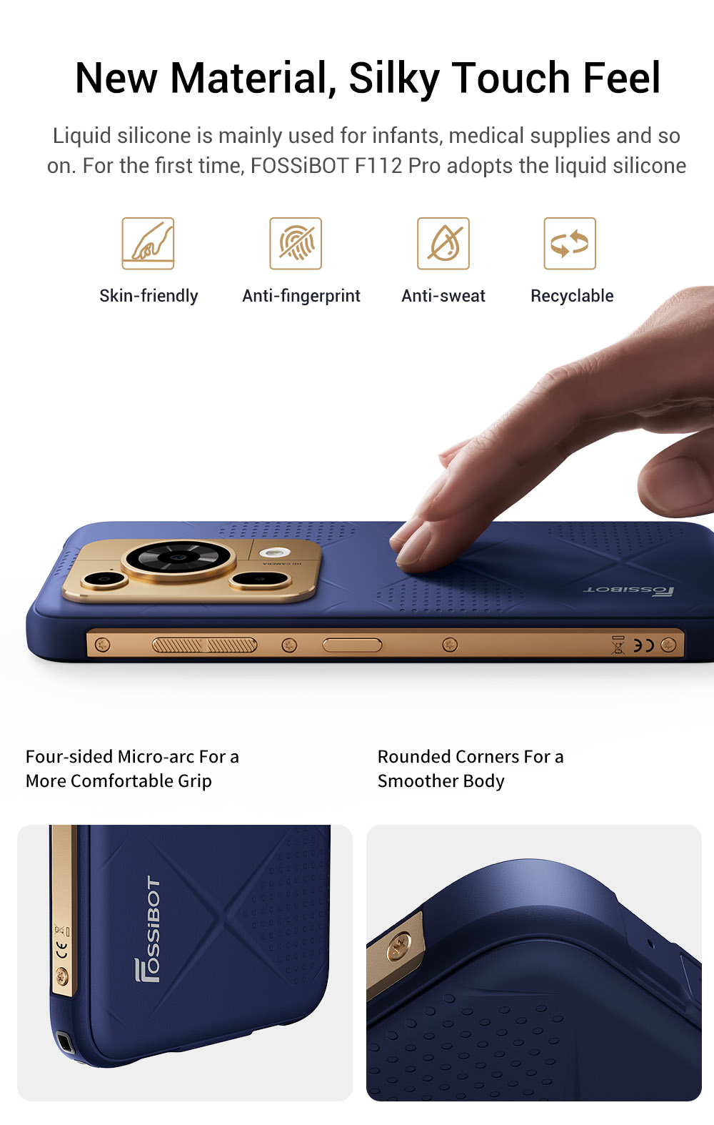 FOSSiBOT F112 Pro 5G Rugged Phone  50MP 5MP Rear Camera  7150mAh Battery  6 88-inch HD  Screen  8GB RAM 256GB ROM  Android 14