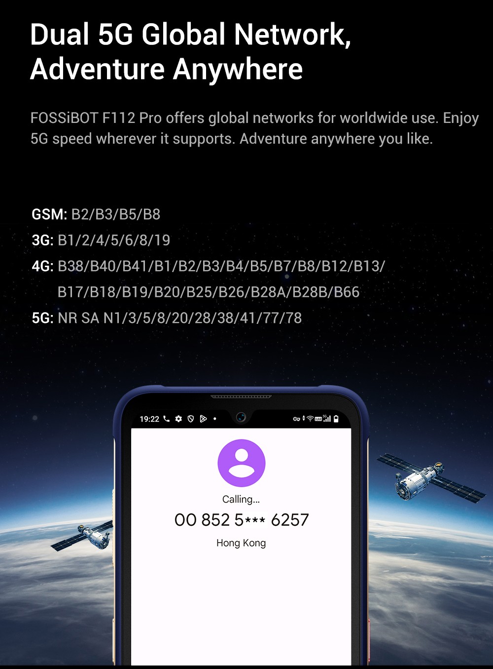 FOSSiBOT F112 Pro 5G Rugged Phone  50MP 5MP Rear Camera  7150mAh Battery  6 88-inch HD  Screen  8GB RAM 256GB ROM  Android 14