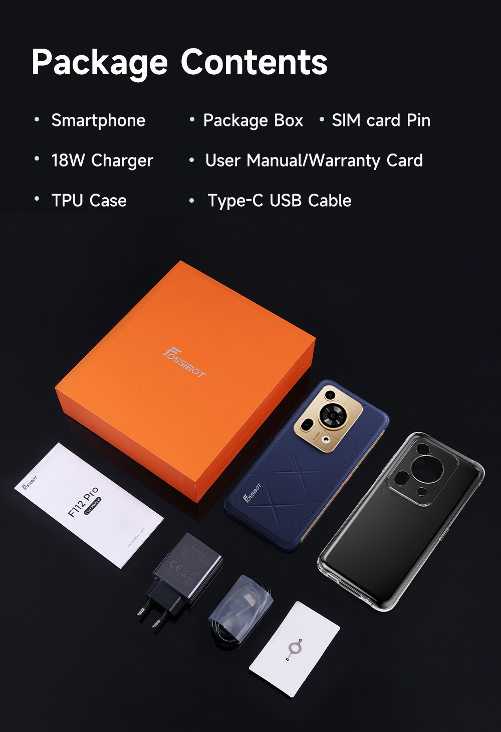 FOSSiBOT F112 Pro 5G Rugged Phone  50MP 5MP Rear Camera  7150mAh Battery  6 88-inch HD  Screen  8GB RAM 256GB ROM  Android 14