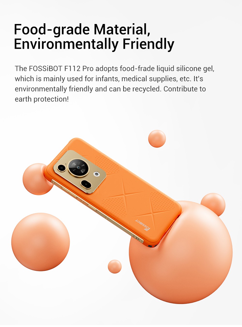 FOSSiBOT F112 Pro 5G Rugged Phone  50MP 5MP Rear Camera  7150mAh Battery  6 88-inch HD  Screen  8GB RAM 256GB ROM  Android 14