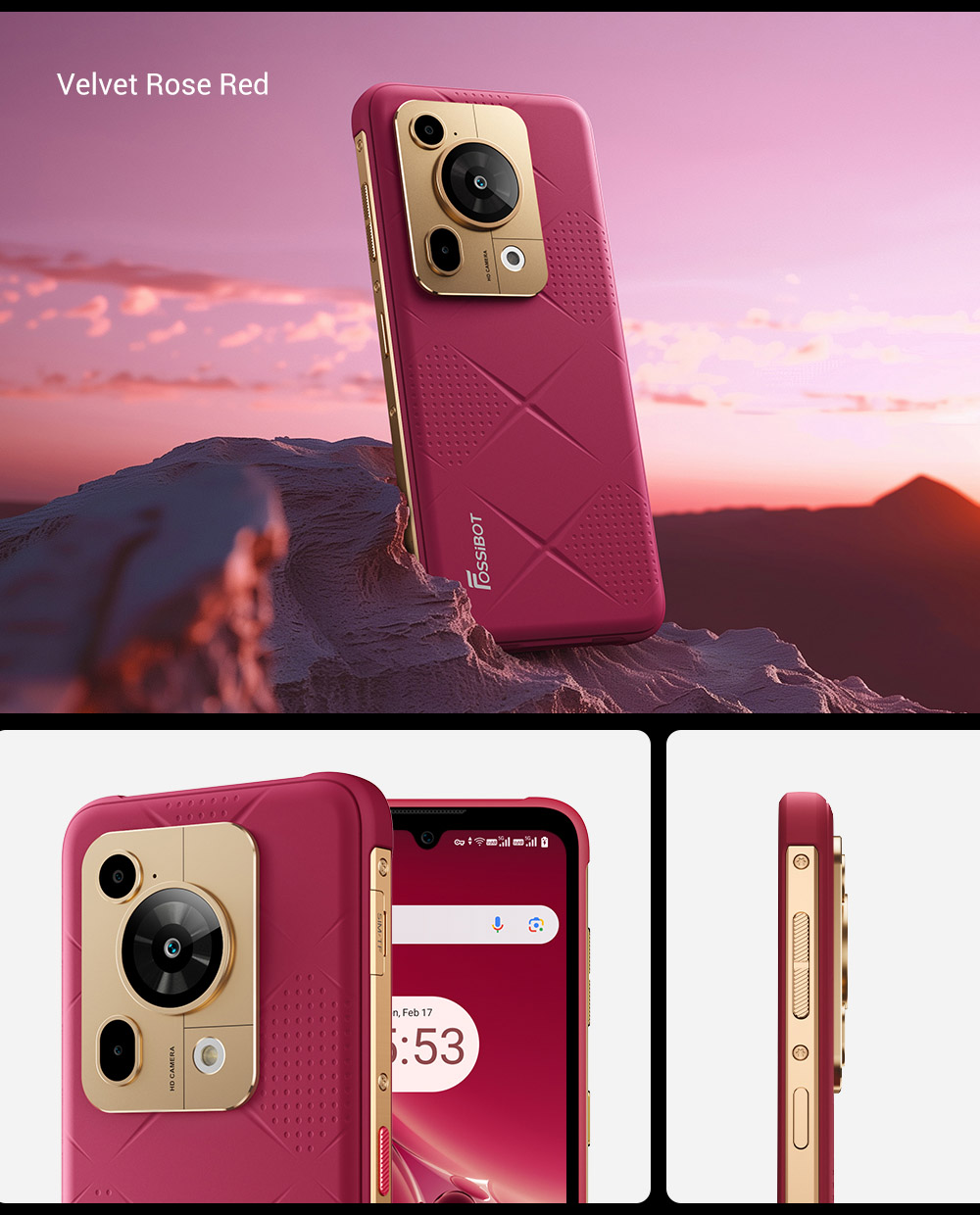 FOSSiBOT F112 Pro 5G Rugged Phone  50MP 5MP Rear Camera  7150mAh Battery  6 88-inch HD  Screen  8GB RAM 256GB ROM  Android 14