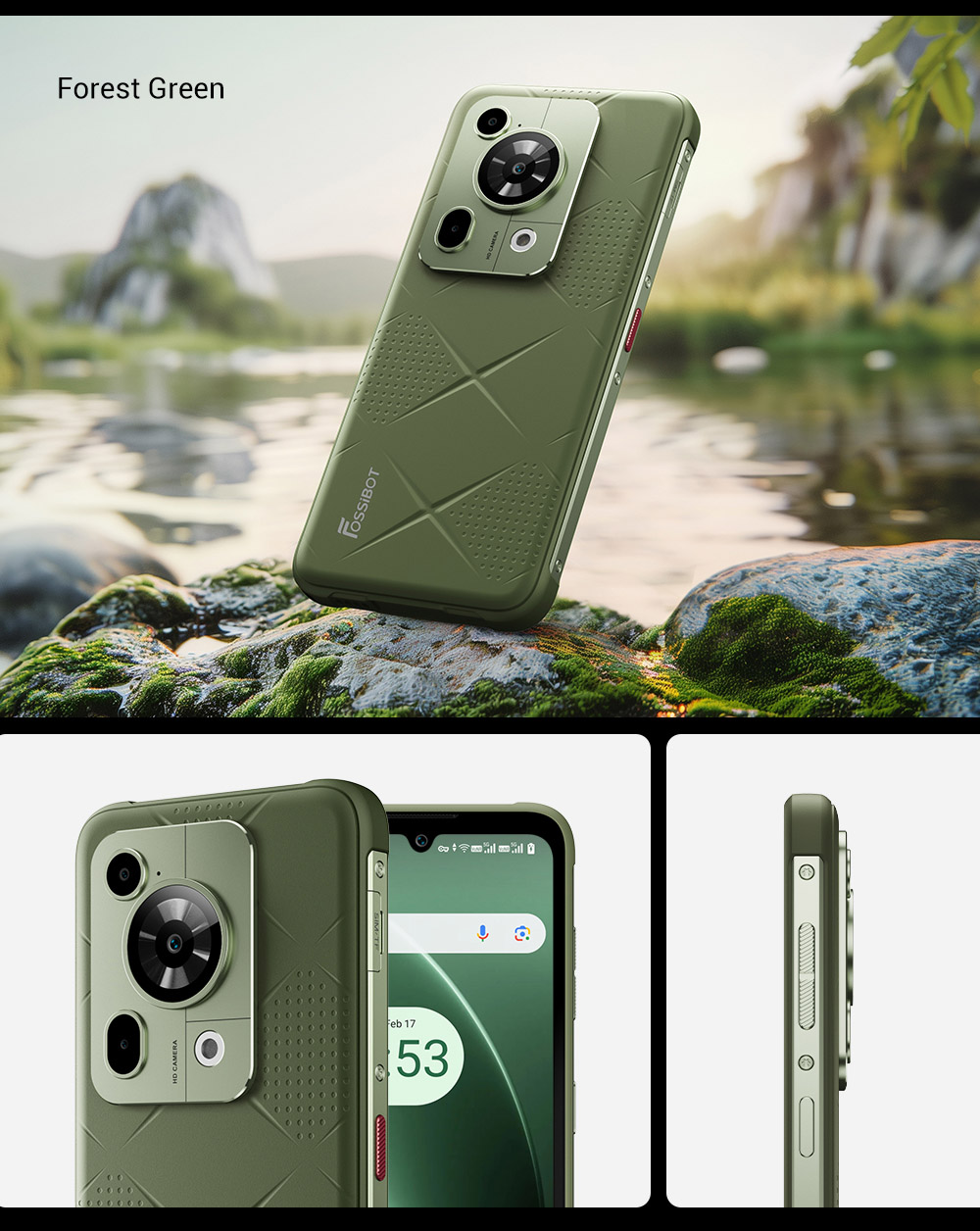 FOSSiBOT F112 Pro 5G Rugged Phone  50MP 5MP Rear Camera  7150mAh Battery  6 88-inch HD  Screen  8GB RAM 256GB ROM  Android 14