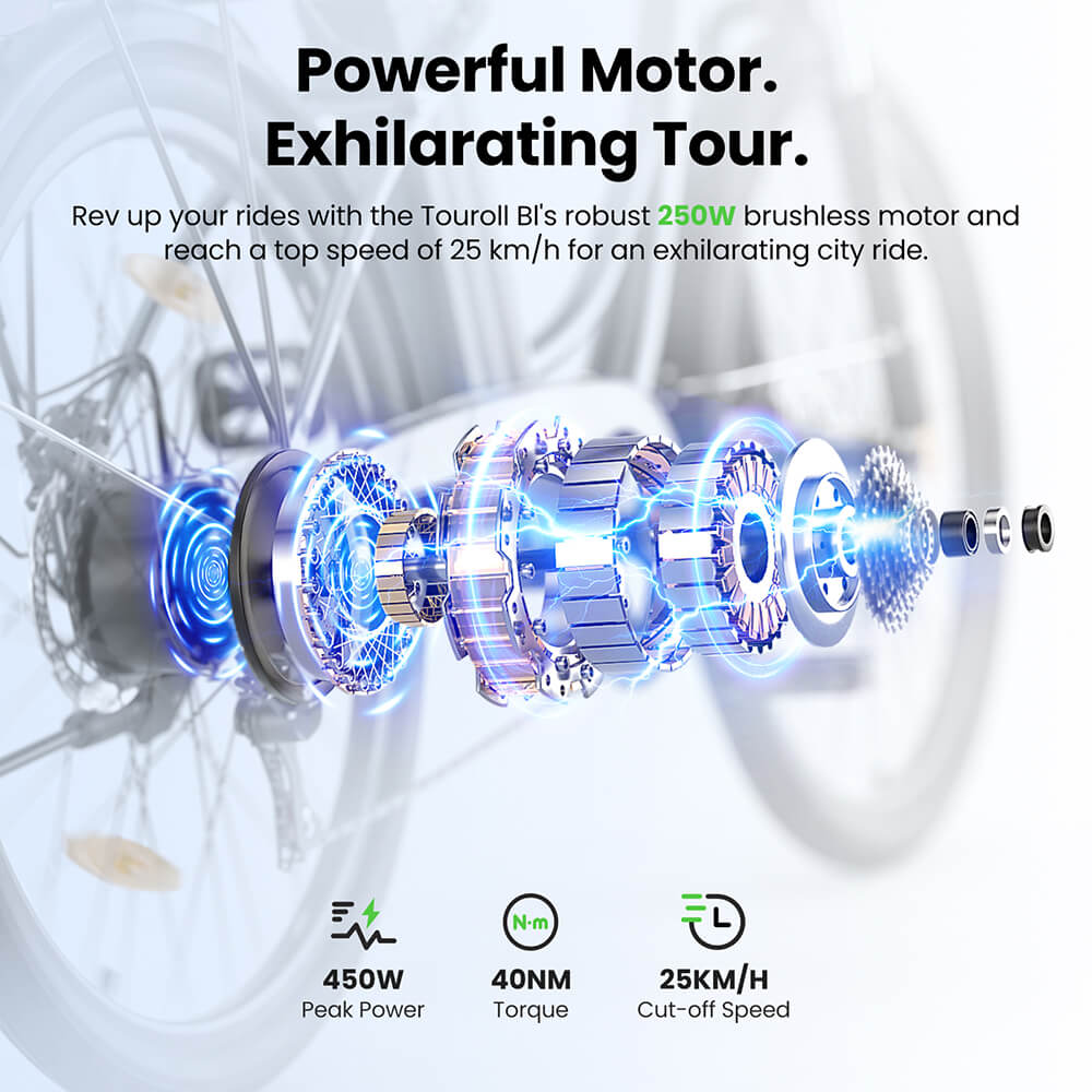 B1 Grey EU Plug Step-Thru 26in 36V15 6Ah 250W E-Bike