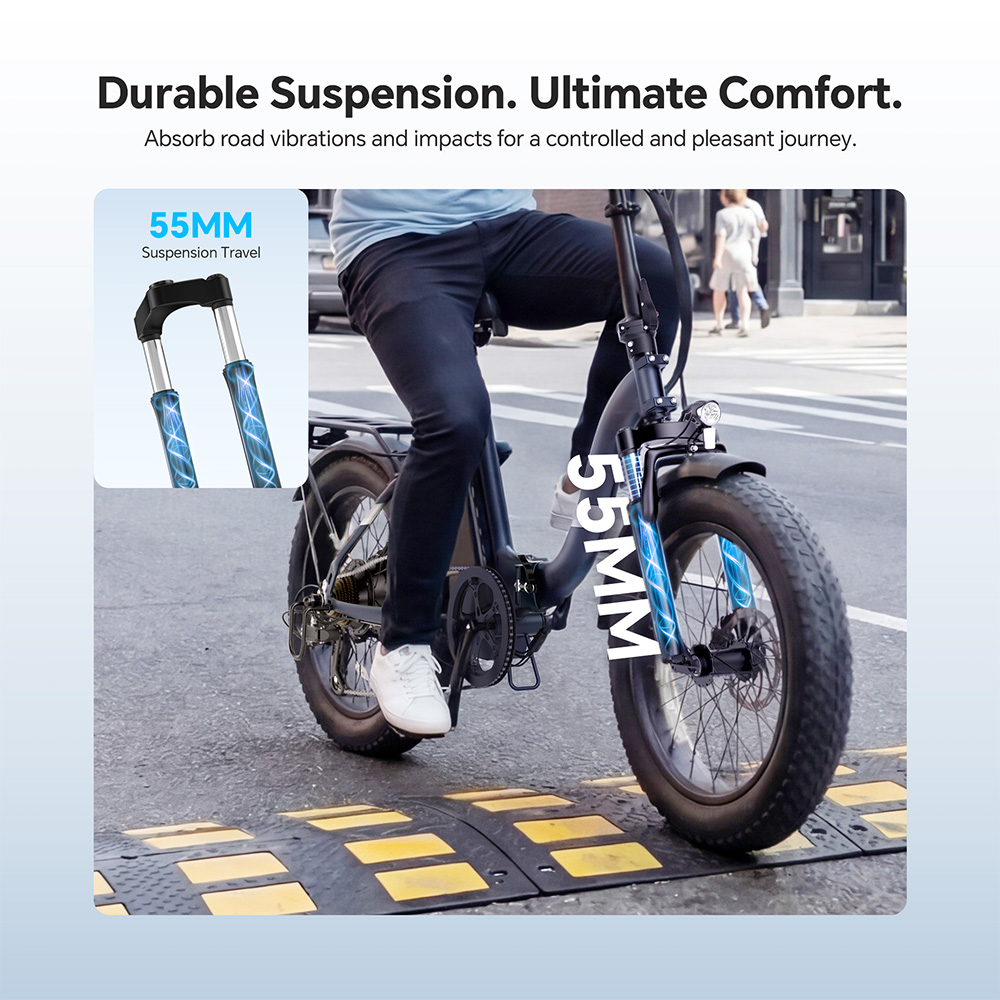 Touroll S2 Blue EU Plug Step-Thru 20in 48V15Ah 250W E-Bike
