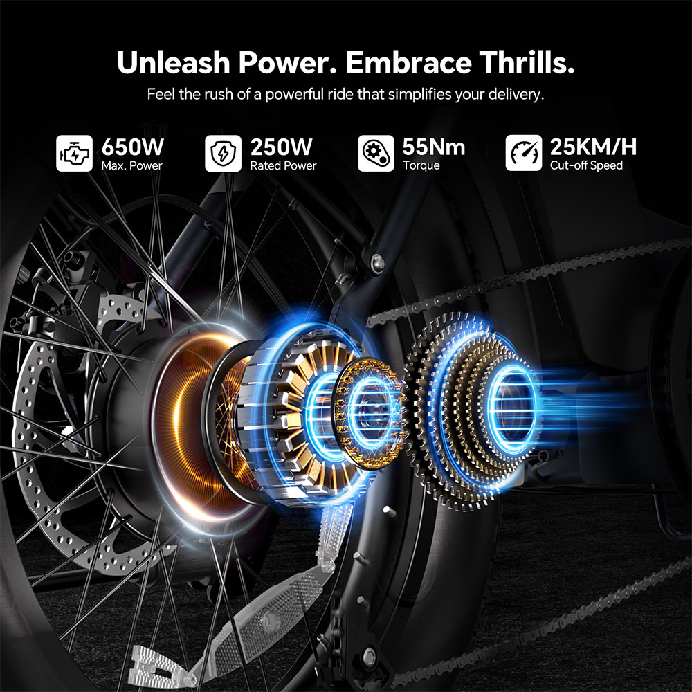 Touroll S2 Blue EU Plug Step-Thru 20in 48V15Ah 250W E-Bike