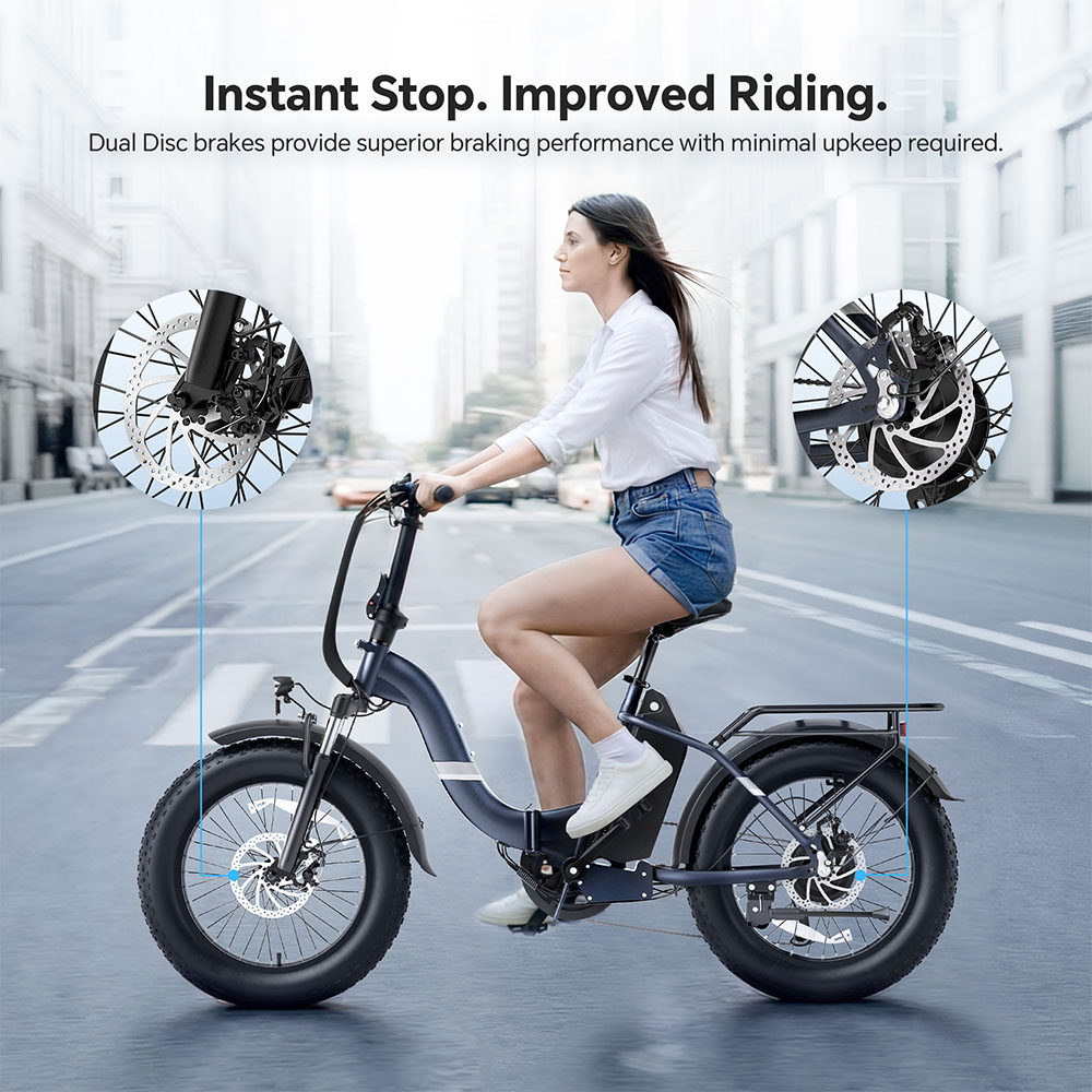 Touroll S2 Blue EU Plug Step-Thru 20in 48V15Ah 250W E-Bike