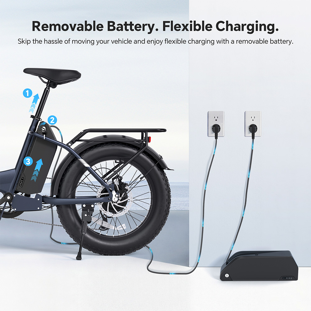 Touroll S2 Blue EU Plug Step-Thru 20in 48V15Ah 250W E-Bike