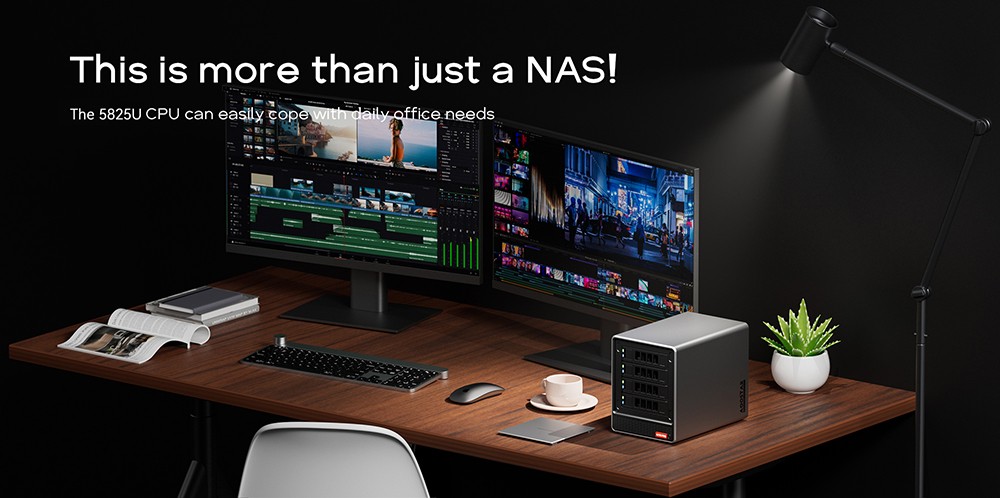 AOOSTAR WTR Pro NAS Mini PC Barebone No RAM No SSD AMD Ryzen 7 5825U 8 Cores Max 4 5GHz HDMI DP Type-C Triple 4K Display W