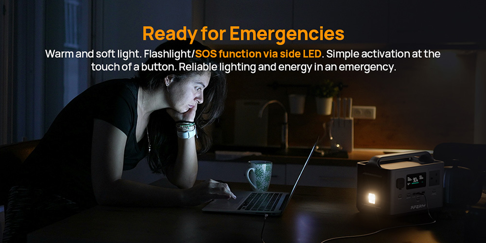 AFERIY P040 Portable Power Station 400W 256Wh Outdoor Generator 5 Outputs 1 2H Full Charge 3500 Cycles LiFePO₄ Battery -