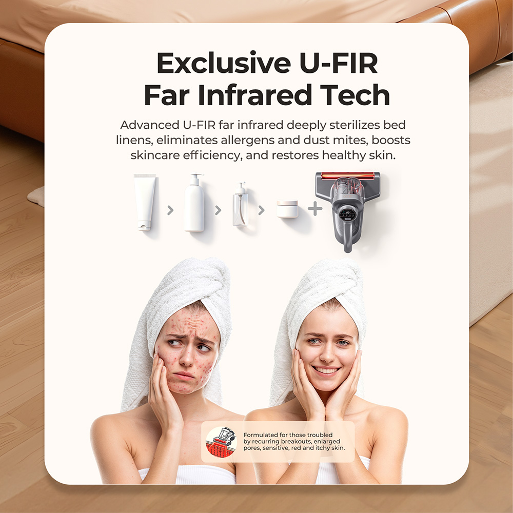 JIGOO J300 Pro Smart Dual-Cup Mattress Vacuum Cleaner EU