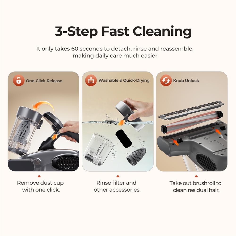 JIGOO J300 Pro Smart Dual-Cup Mattress Vacuum Cleaner EU