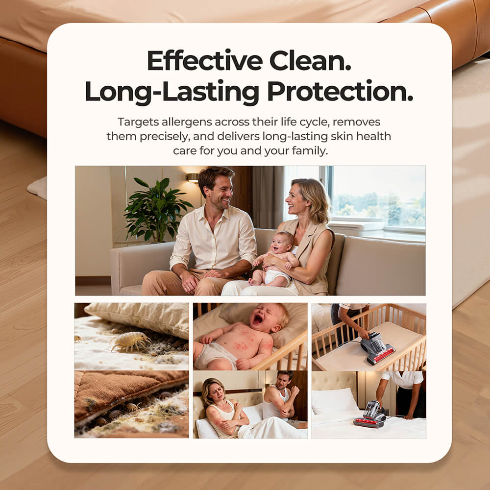 JIGOO J300 Pro Smart Mattress Vacuum Cleaner 550W Motor 48 000RPM Tapping Frequency 14kPa Strong Suction Dual-Cup Filtration UV Sterilization 60°C Hot Air 0 5L Dust Cup Dust Mite Detection