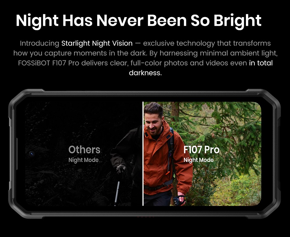 Fossibot F107 Pro Rugged Smartphone  12 512GB  6 95inch Display  28 000mAh Battery  200MP AI Camera  66W Fast Charge  Night Vis