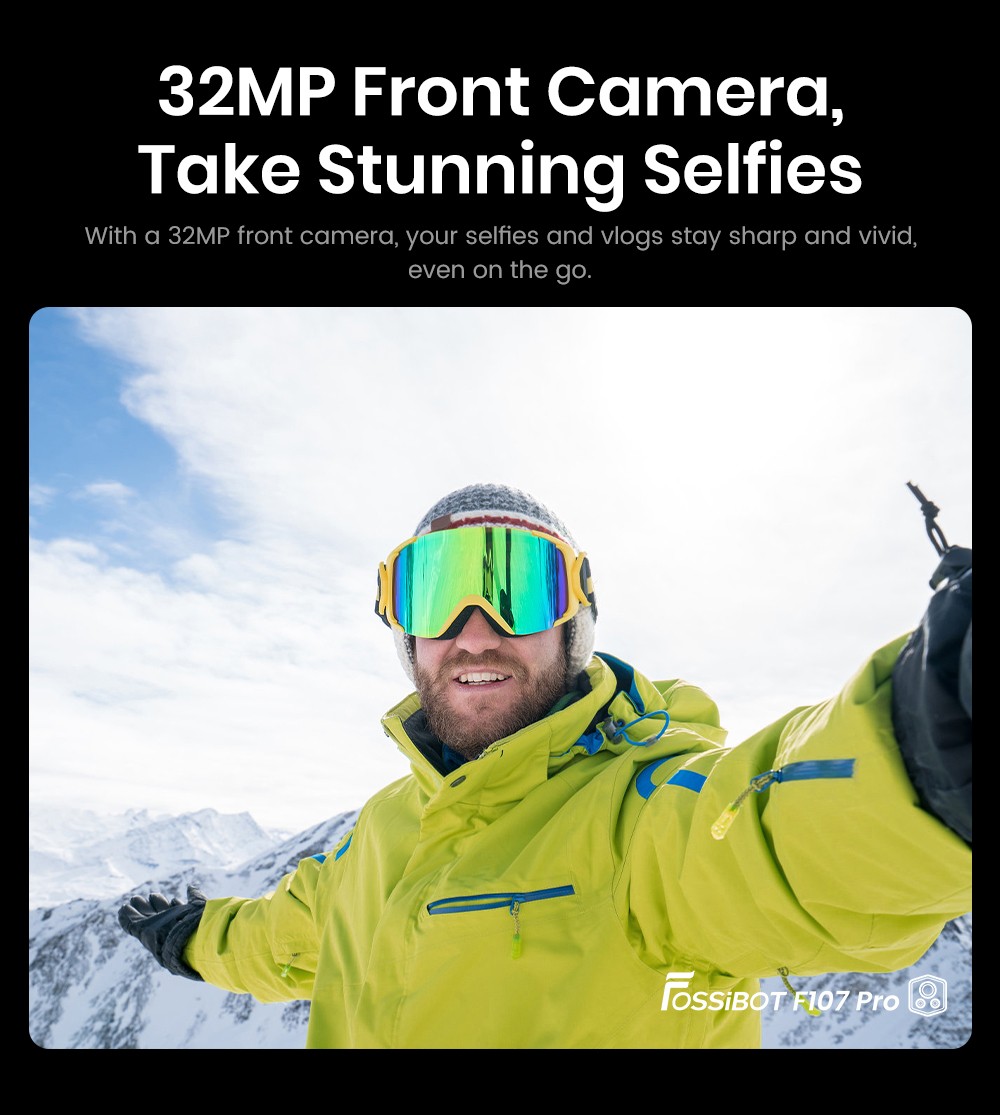Fossibot F107 Pro Rugged Smartphone  12 512GB  6 95inch Display  28 000mAh Battery  200MP AI Camera  66W Fast Charge  Night Vis
