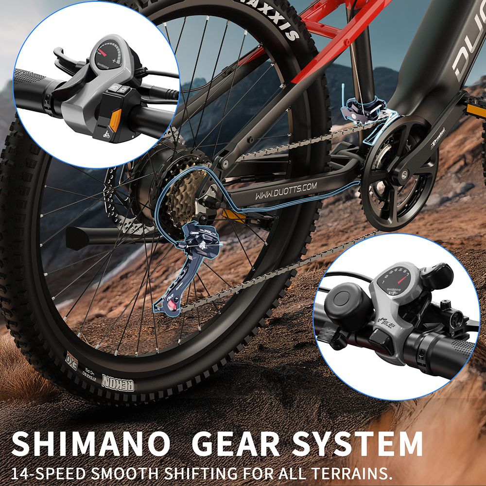 DUOTTS E29 Electric Bike 250W Motor 48V 13 5Ah Battery 27 5 inch Tires 25km/h Max Speed 90km Range Shimano Hydraulic Disc