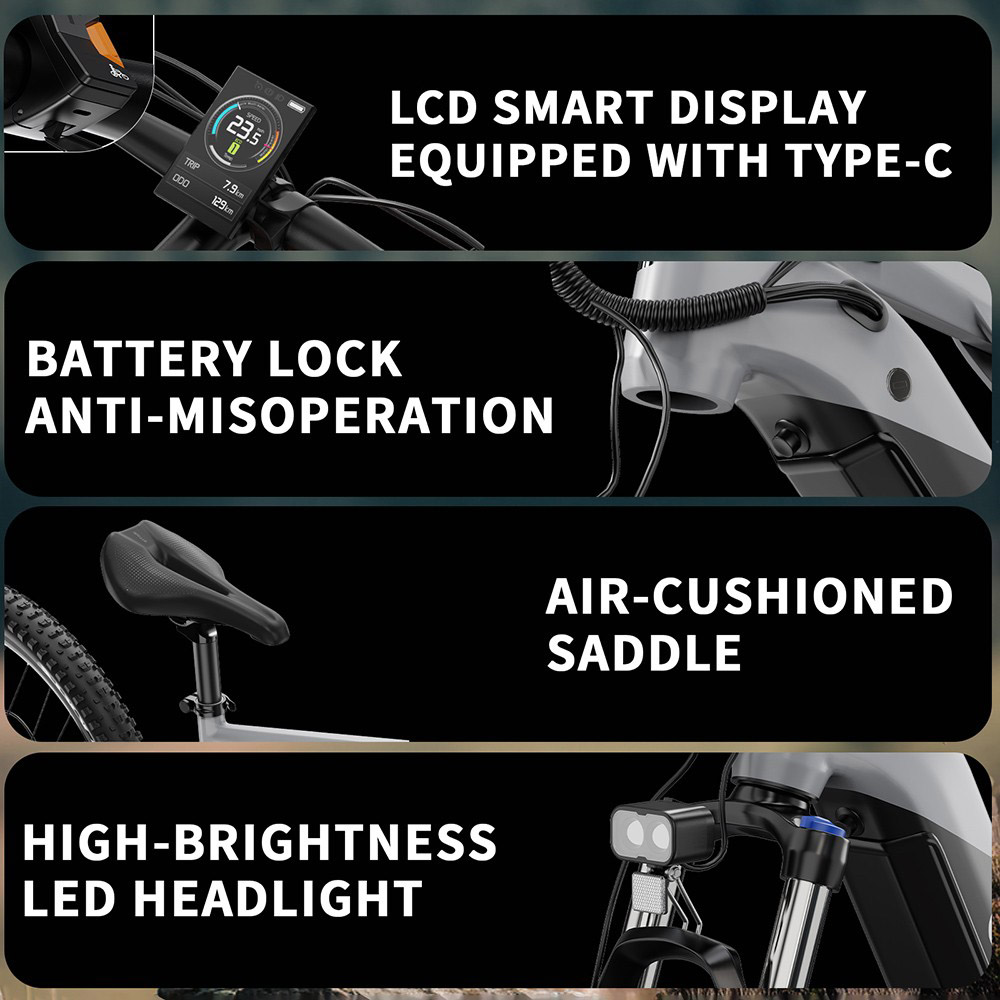 DUOTTS E29 Electric Bike 250W Motor 48V 13 5Ah Battery 27 5 inch Tires 25km/h Max Speed 90km Range Shimano Hydraulic Disc