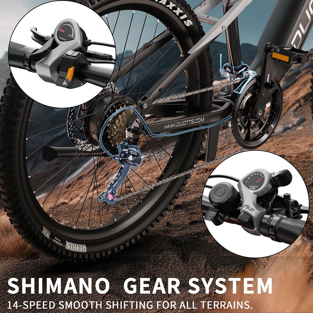 DUOTTS E29 Electric Bike 250W Motor 48V 13 5Ah Battery 27 5 inch Tires 25km/h Max Speed 90km Range Shimano Hydraulic Disc