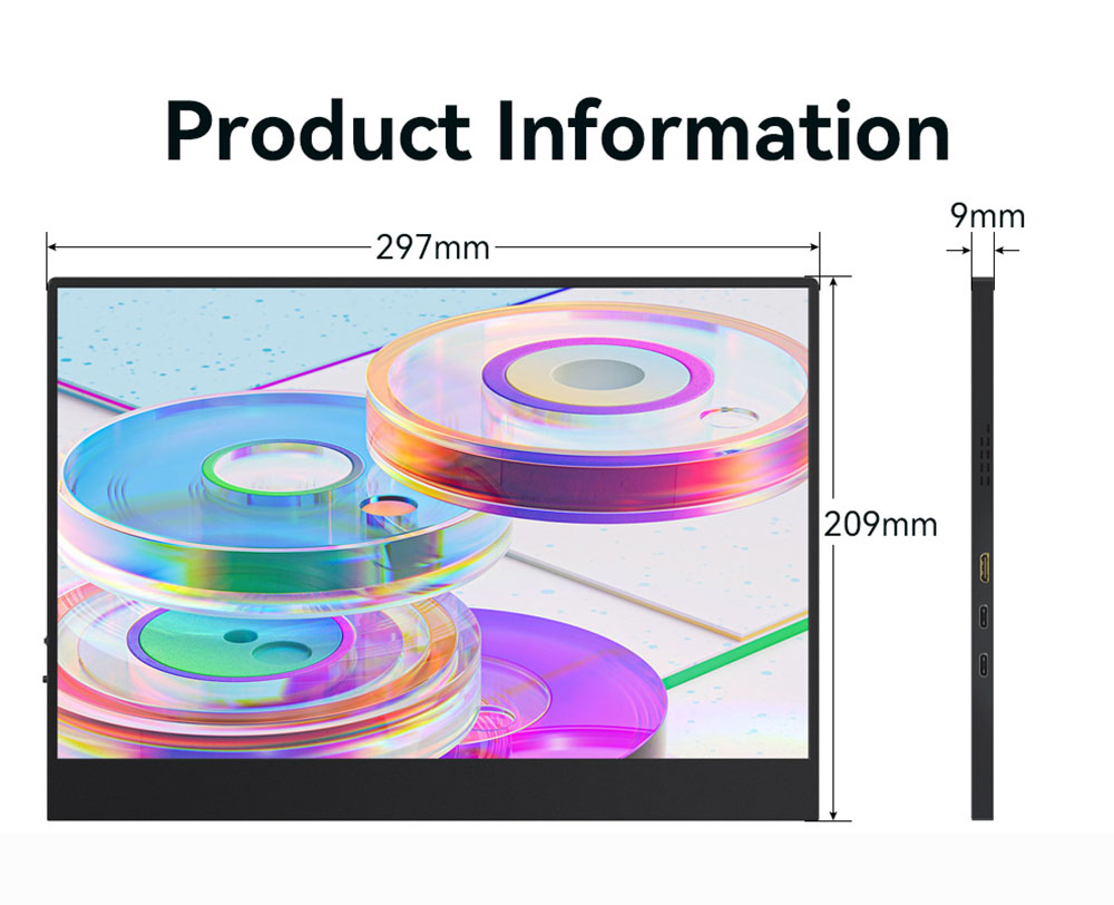 AOSIMAN 134UCT 13 4 inch Touchscreen Portable Monitor  4K UHD 3840*2400 Display  Dual Speakers  178° Full Viewing  Low Blue Li