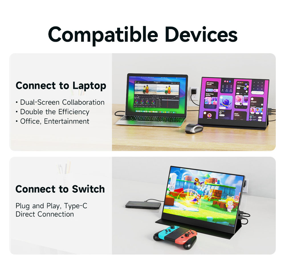 AOSIMAN 134UCT 13 4 inch Touchscreen Portable Monitor  4K UHD 3840*2400 Display  Dual Speakers  178° Full Viewing  Low Blue Li