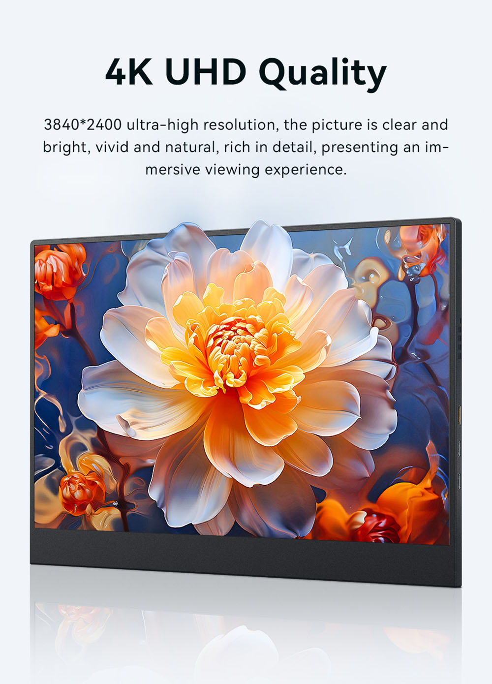 AOSIMAN 134UCT 13 4 inch Touchscreen Portable Monitor  4K UHD 3840*2400 Display  Dual Speakers  178° Full Viewing  Low Blue Li