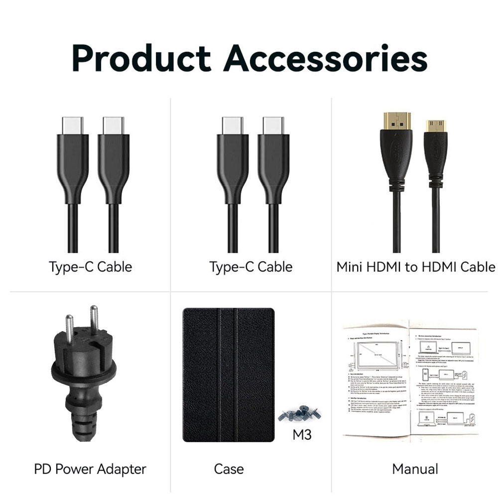 AOSIMAN 134UCT 13 4 inch Touchscreen Portable Monitor  4K UHD 3840*2400 Display  Dual Speakers  178° Full Viewing  Low Blue Li