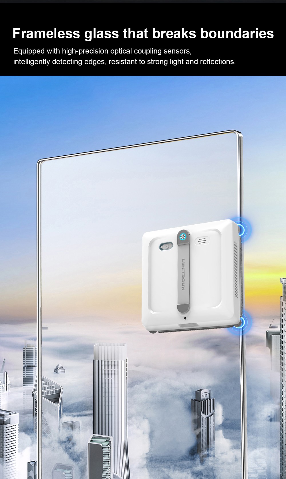 Liectroux S9 Window Cleaning Robot  Dual Roller Brushes  6-way Water Spray  9000Pa Suction  Remote and App Control