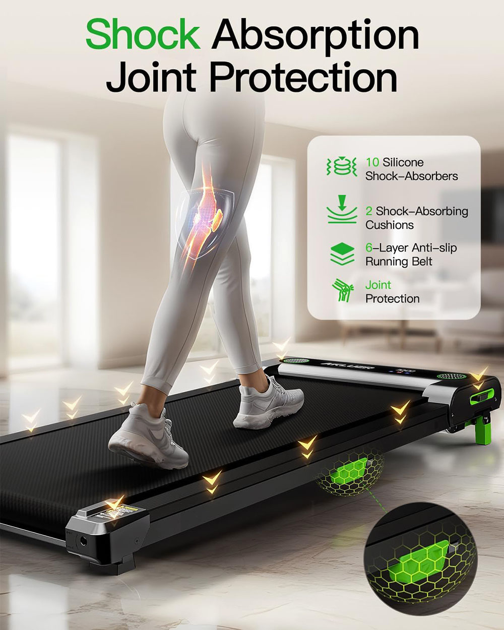 Akluer 480L-A Walking Pad with Incline 2 5HP Quiet Motor Remote Control