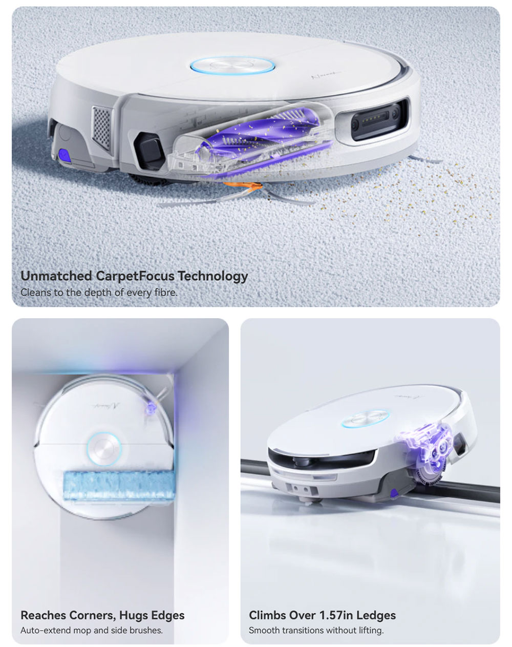 Narwal Flow Robot Vacuum Cleaner 22000Pa Hyper Suction  Real-Time Self-Cleaning  AI-Powered Obstacle Avoidance  Ideal for Pet H