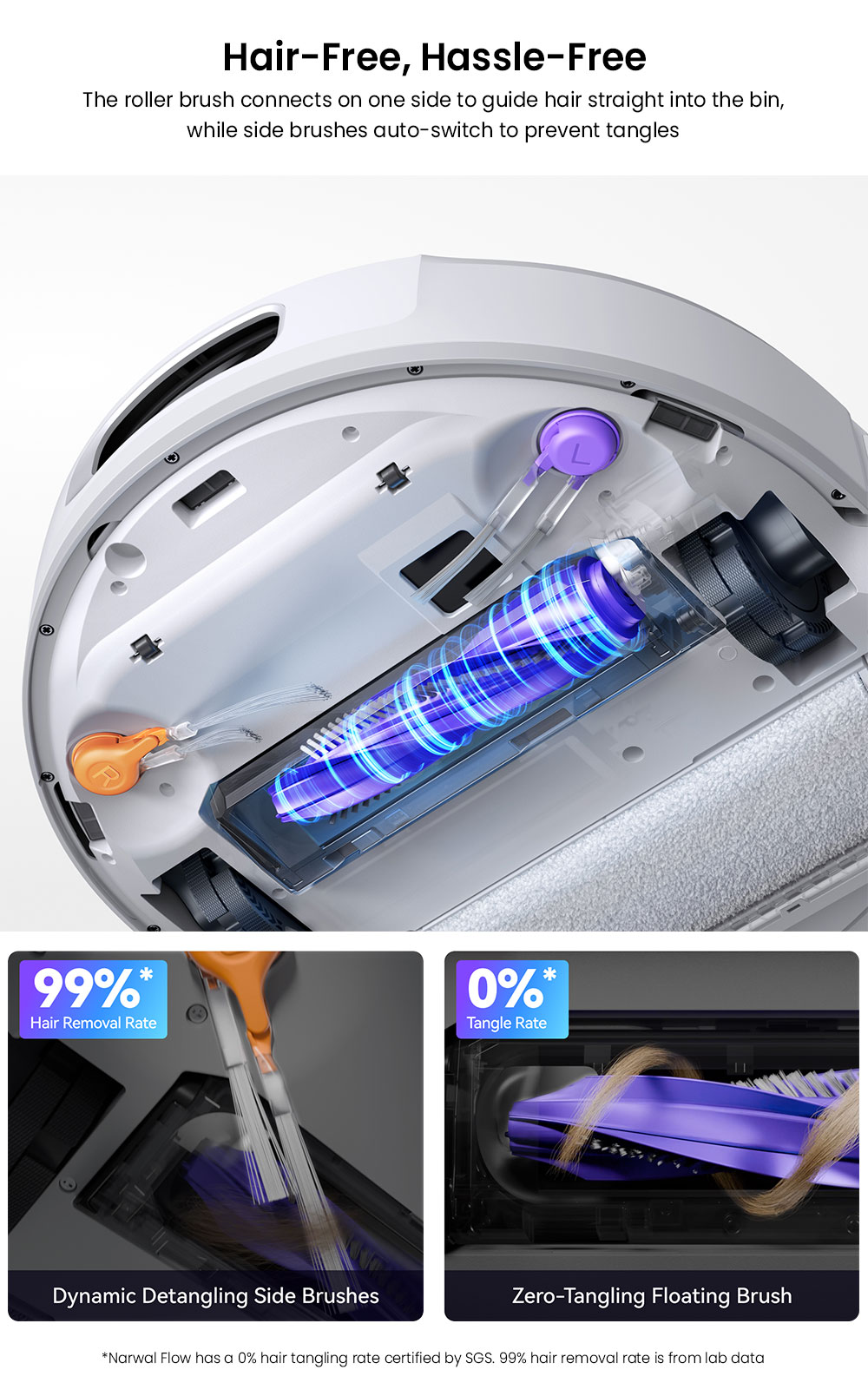 Narwal Flow Robot Vacuum Cleaner 22000Pa Hyper Suction  Real-Time Self-Cleaning  AI-Powered Obstacle Avoidance  Ideal for Pet H